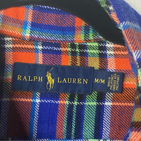 Polo Ralph Lauren Men M Colorful Tartan Plaid Flannel Long Sleeve Button Down - Picture 2 of 9